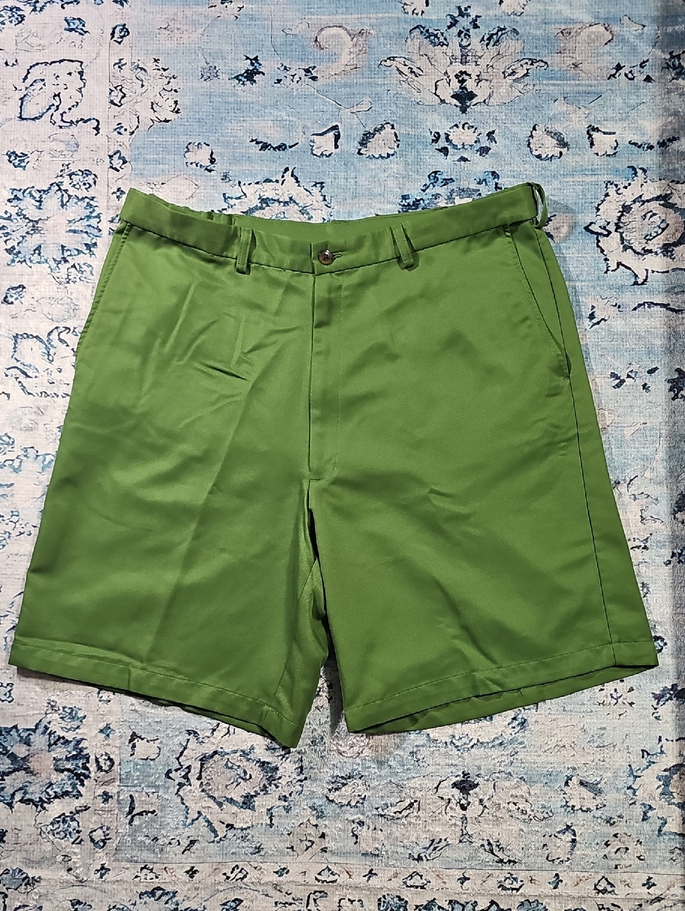 Haggar Stretch Bright Green Flat-Front Chino Shorts